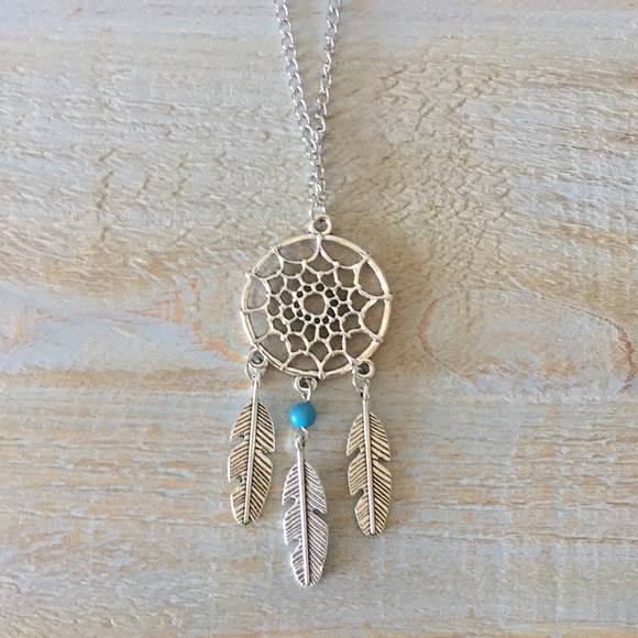 Jewelry - New Silver Turquoise DreamCatcher Necklace
